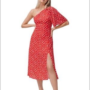 FAYOLA ONE SHOULDER MIDI DRESS